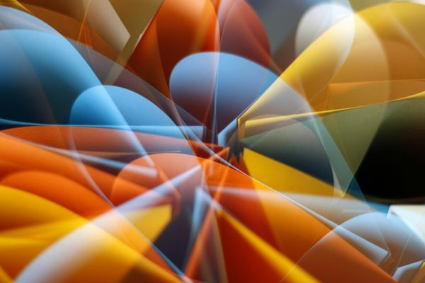 Dynamic geometric shapes representing visual balance and harmony